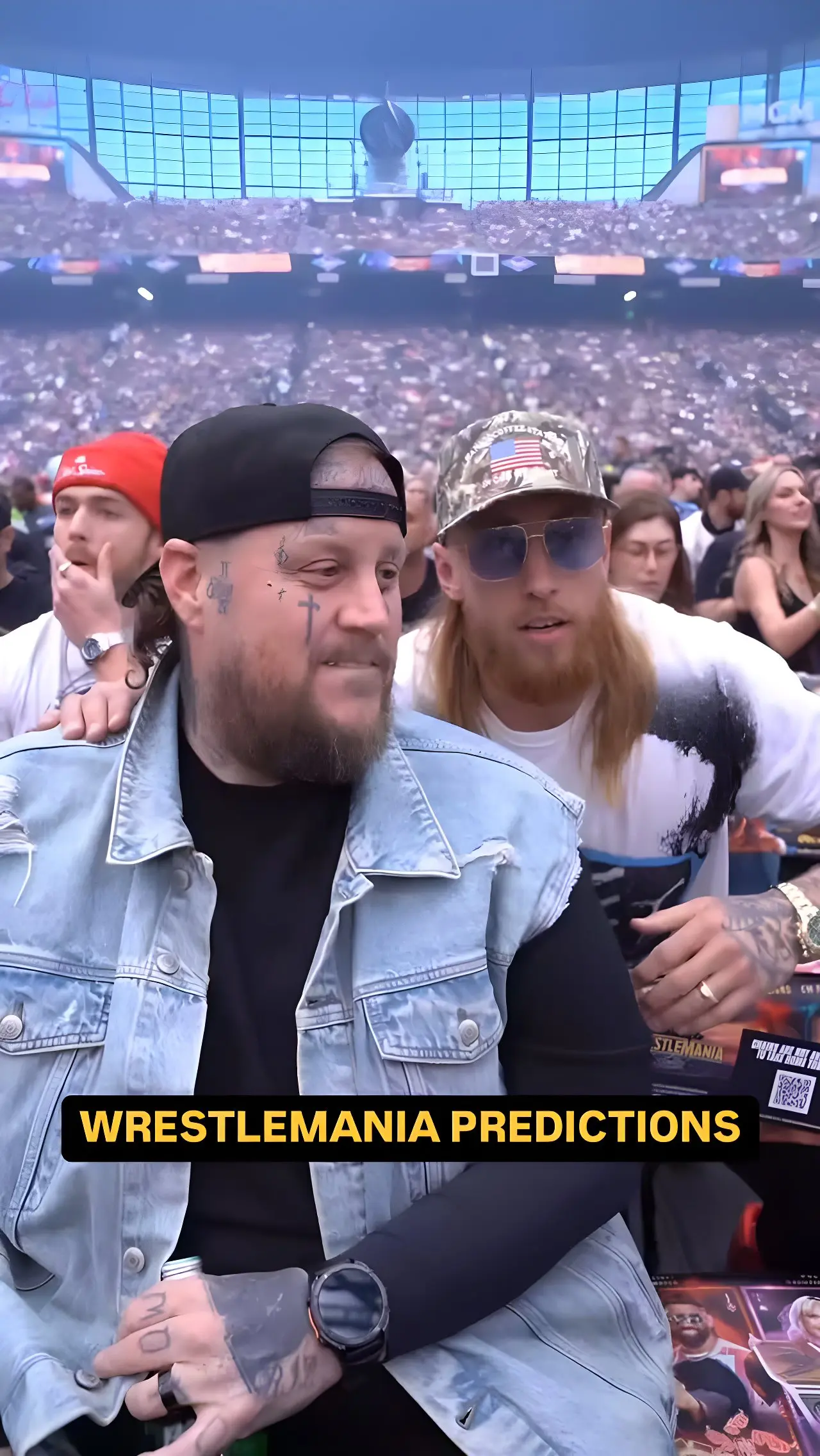 NFL star and country singer unite for WrestleMania forecast.