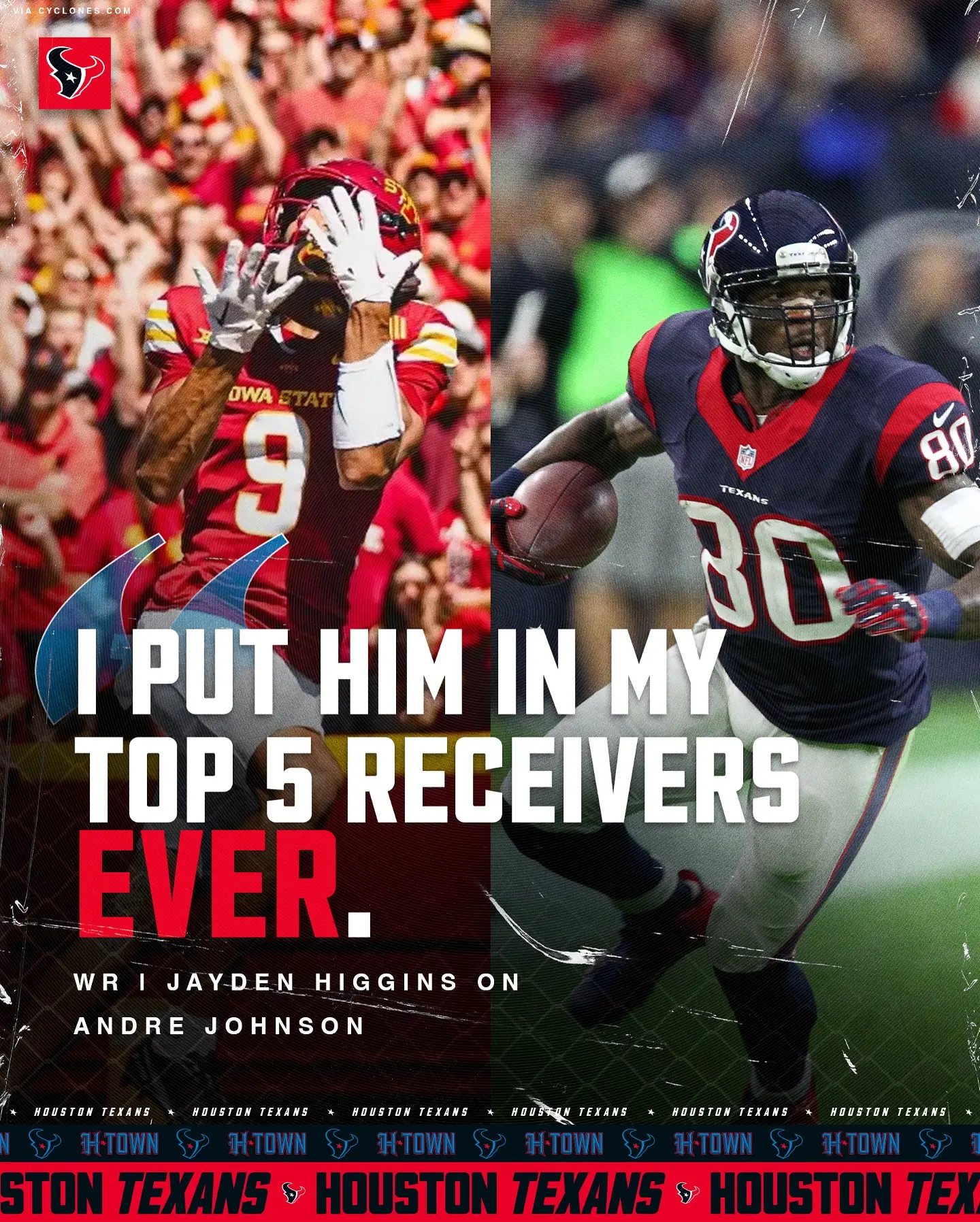 Houston Texans New Draft Jayden Higgins Puts Andre Johnson In His Top 5 Receivers Ever Houston Texans Share Cryptic Post Featuring Jayden Daniels Ahead Of NFL Draft