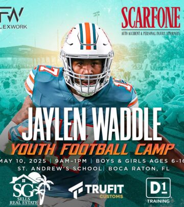 Jaylen Waddle To Host Youth Football Camp In Boca Raton
