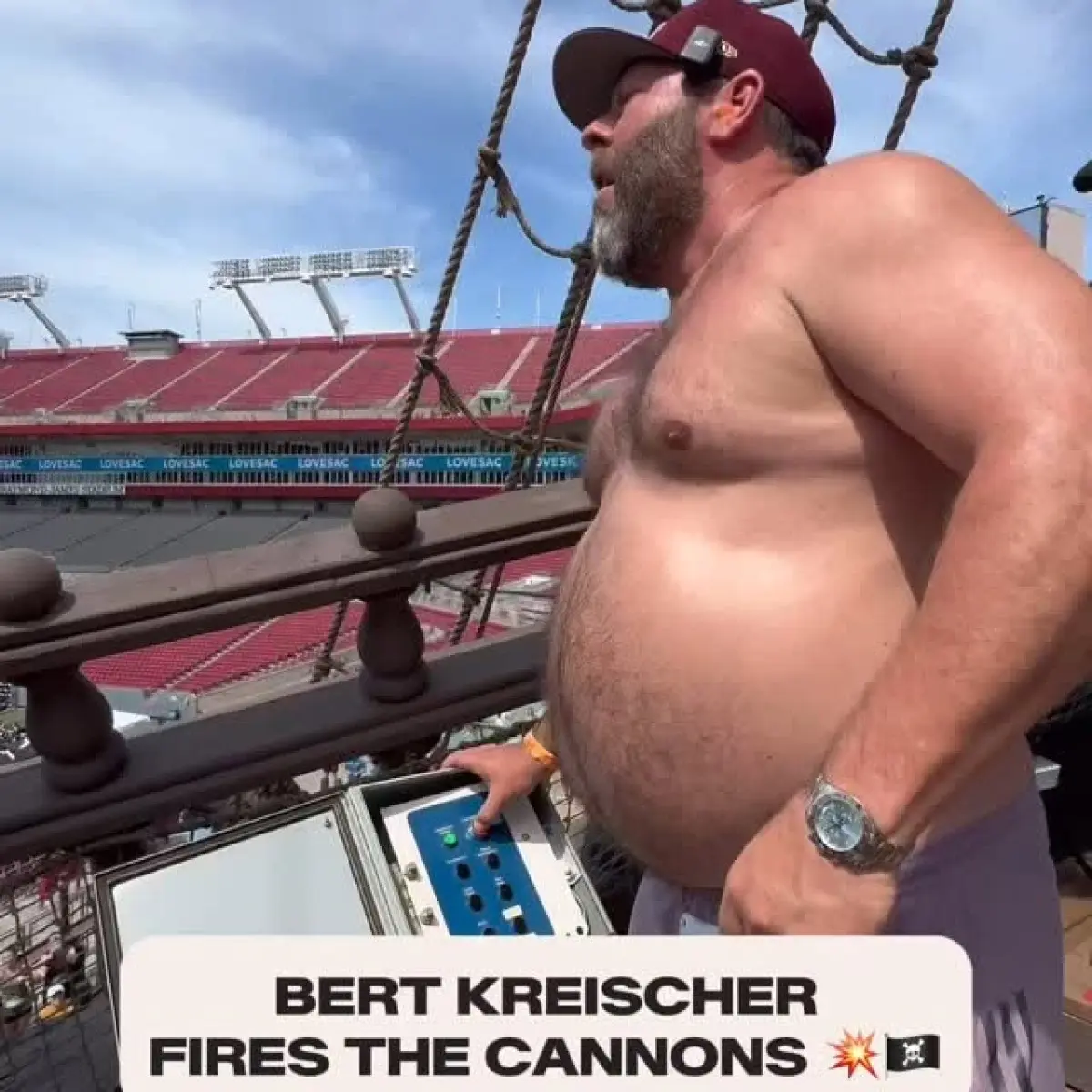 Celebrated comedian meets childhood fantasy with Tampa Bay Buccaneers in electrifying style.