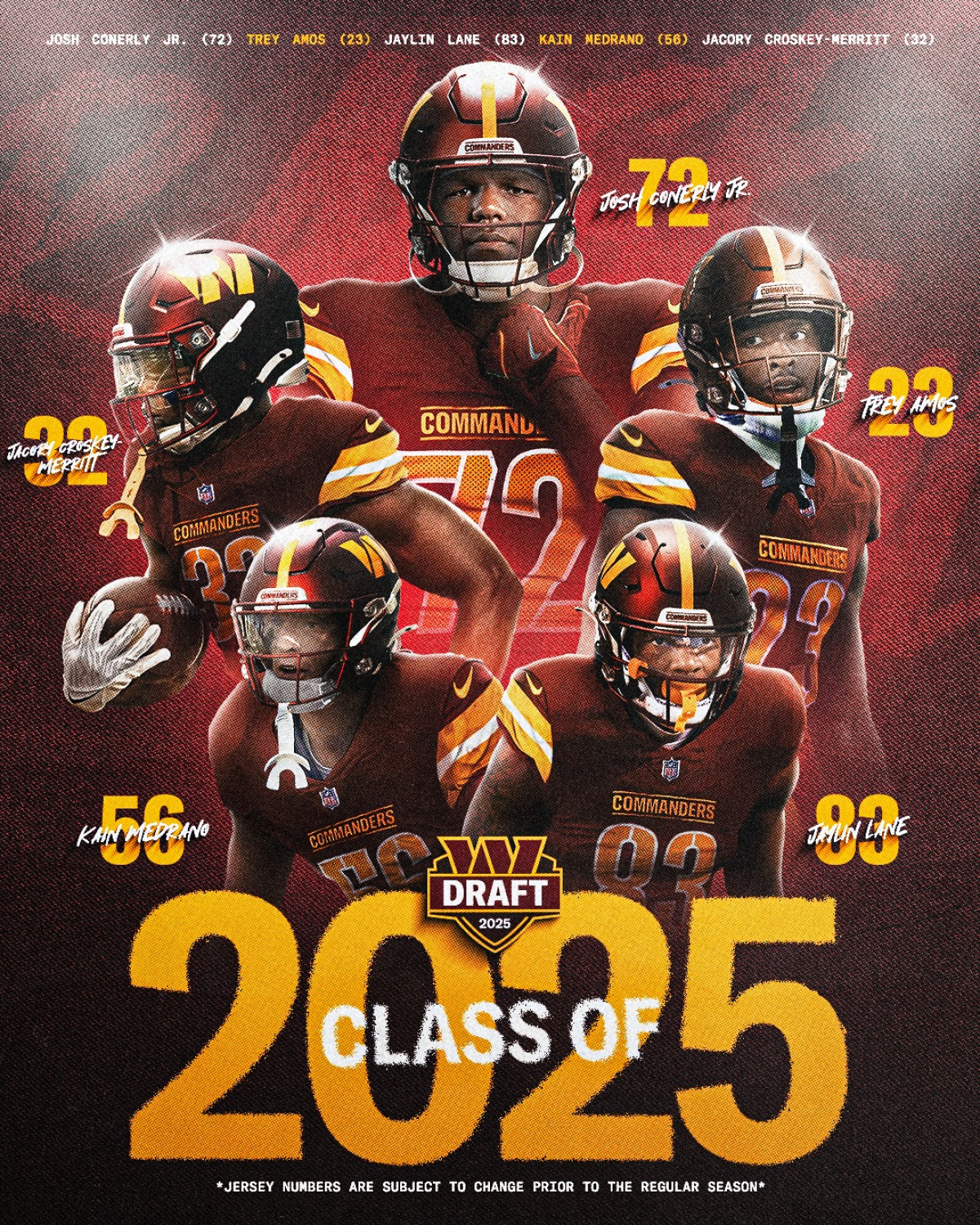 Commanders Rookie Numbers Announced Washington’s fresh talent debuts in bold rookie numbers signaling a vibrant season ahead!!