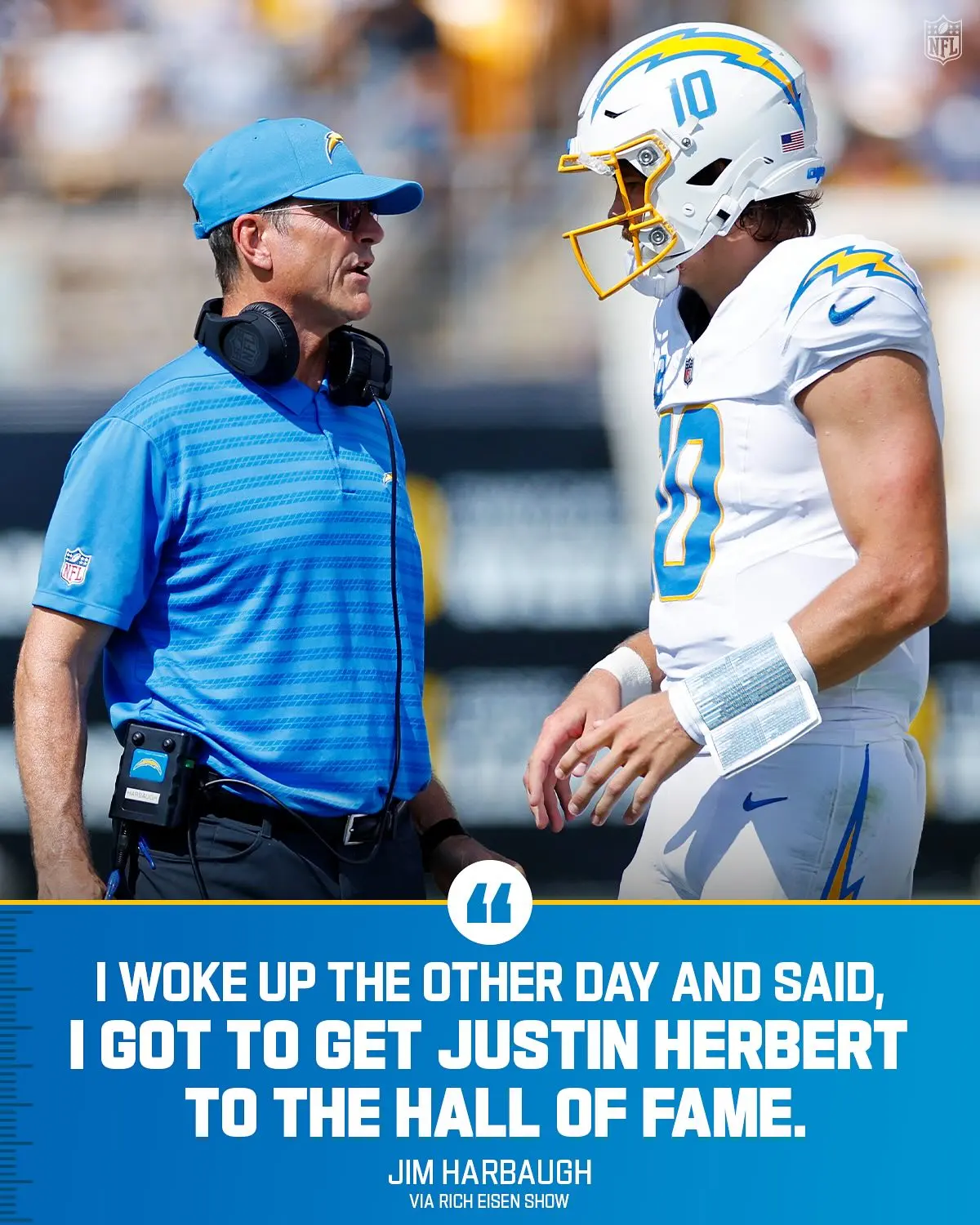 Harbaugh Sets Sights On Gold Jacket For Justin Herbert Veteran mentor chases coveted award as league star climbs to new heights.