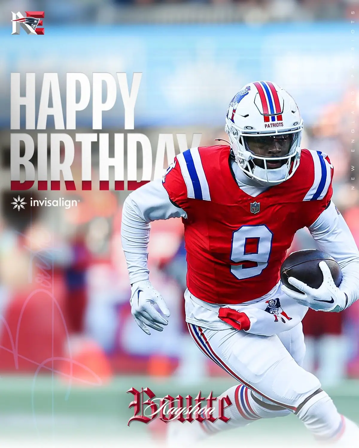 Kayshon Birthday Cheers From New England Patriots Celebrating a milestone with wit, honor, and insightful nods to a celebrated team legacy - Aye