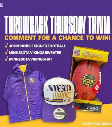 Score exclusive Vikings memorabilia by joining the trivia contest this Thursday night!!!